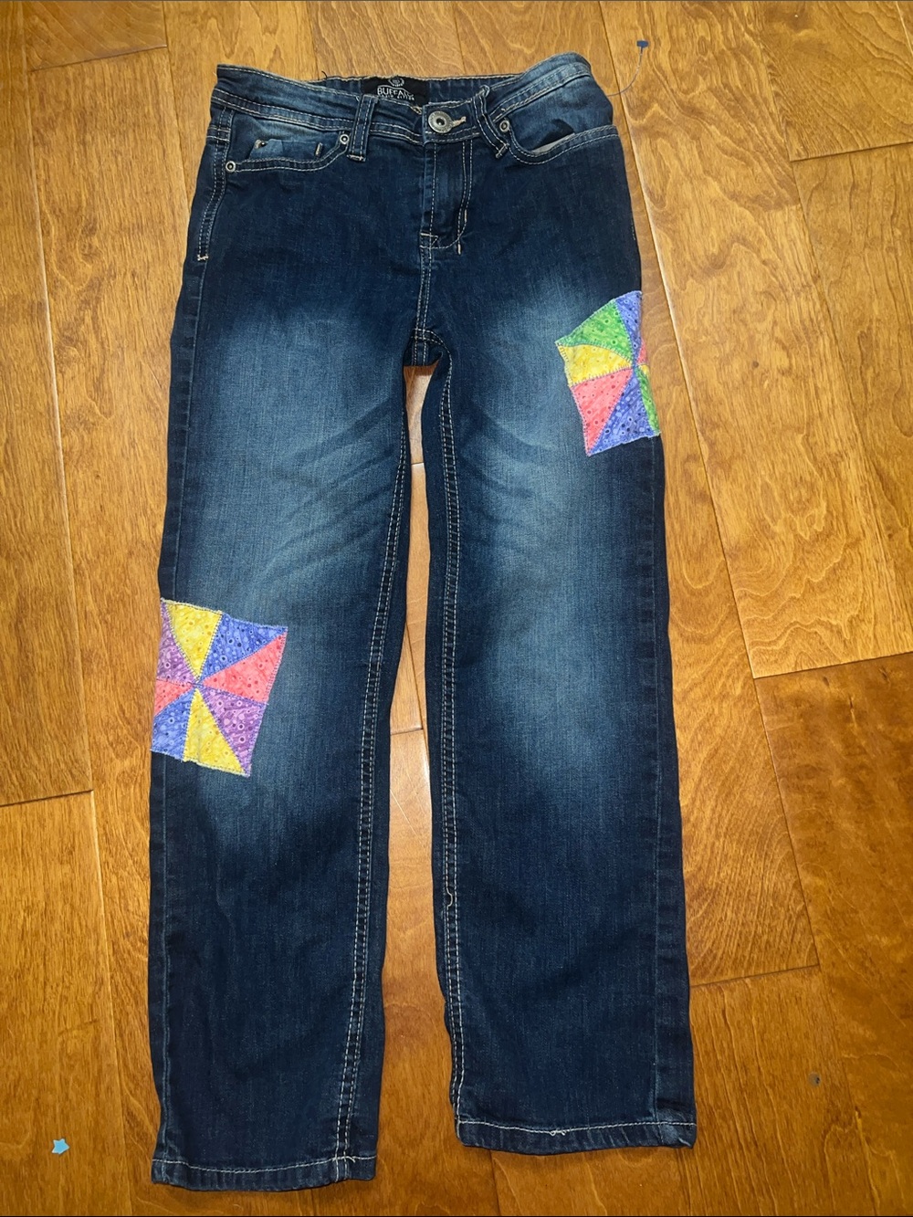 Kids Buffalo David Bitton Dark Blue Denim Jeans with Contrast Stitching